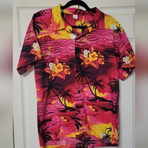 vintage palmwave men's hawaiian shirt size medium